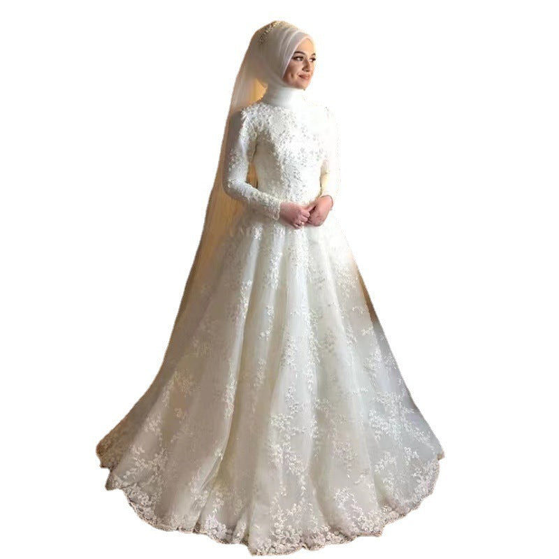 Long Sleeve White Dignified Wedding Dress (Imported)