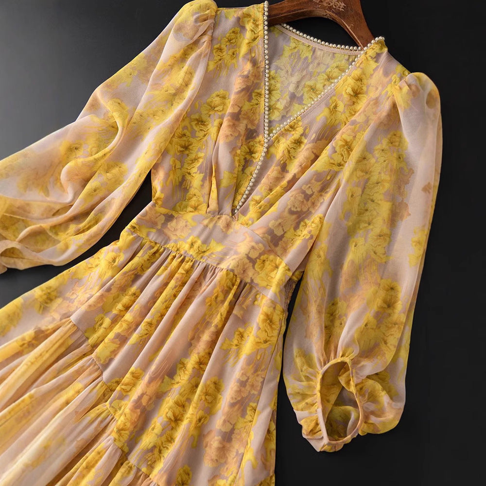 Waist Slimming Light Luxury Floral Skirt Children (Imported)