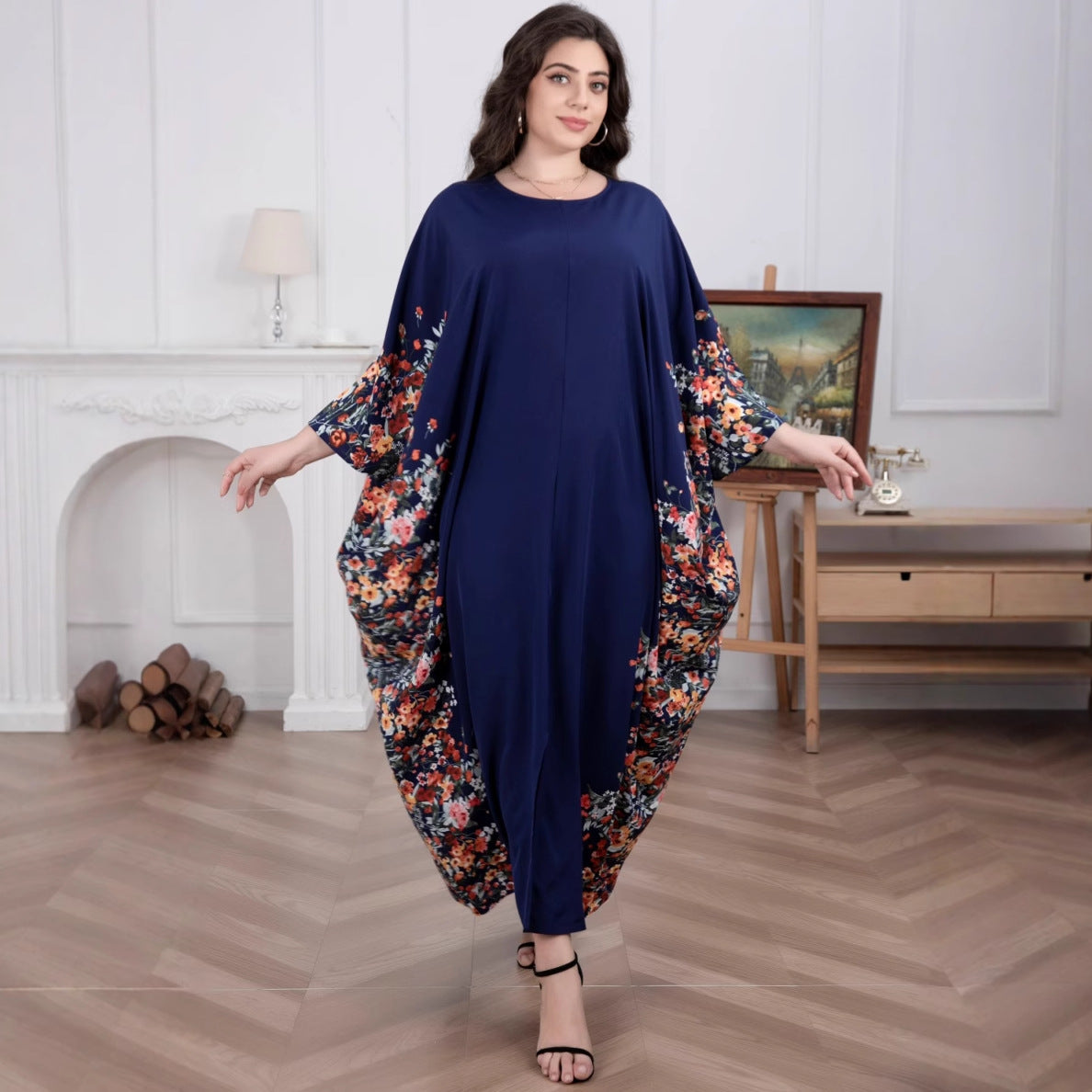 Middle East Muslim Women's Skirt Arab Floral Loose Robe (Imported)