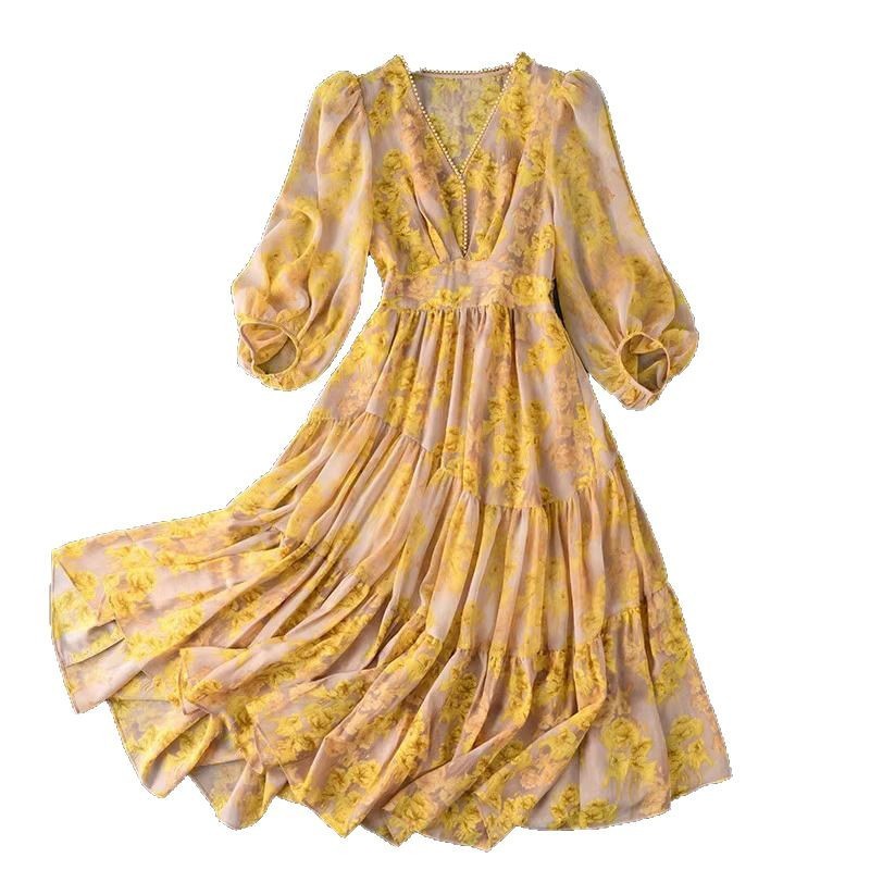 Waist Slimming Light Luxury Floral Skirt Children (Imported)