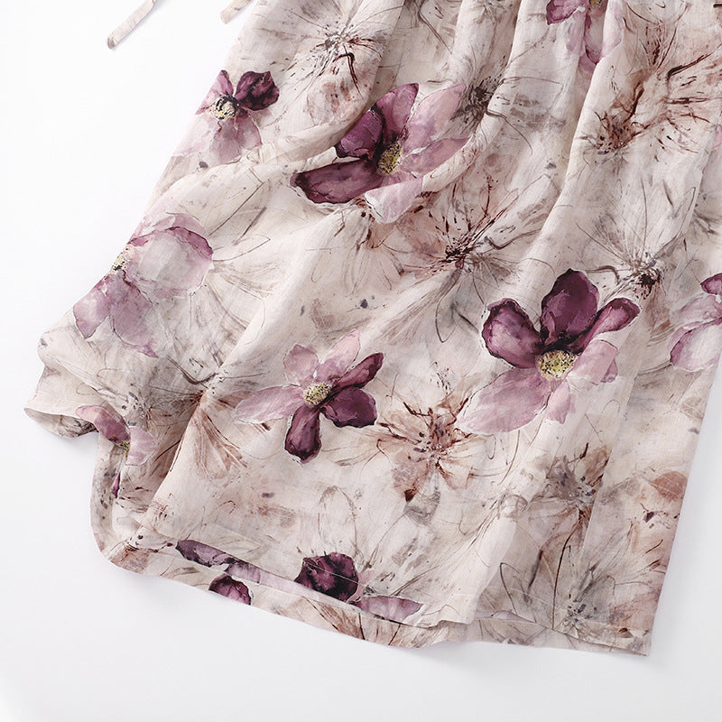 कलात्मक रेट्रो आधी लंबाई आस्तीन पोशाक महिलाओं