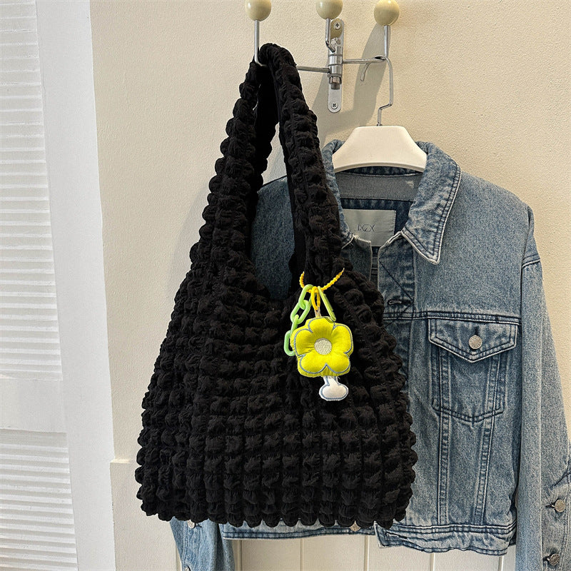 Pleated Bubble Bag Female Flower Sweet