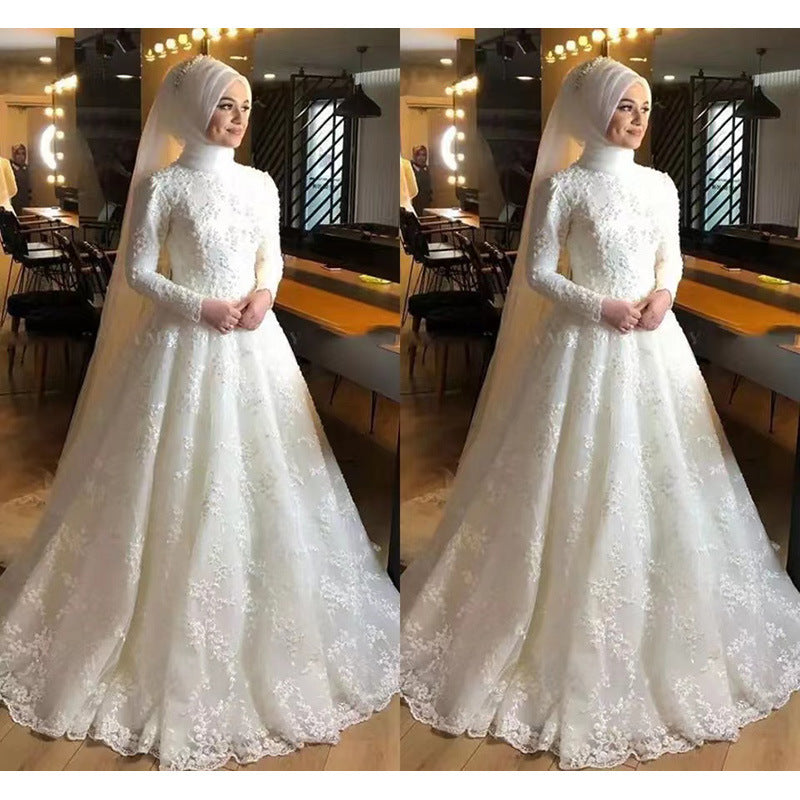 Long Sleeve White Dignified Wedding Dress (Imported)