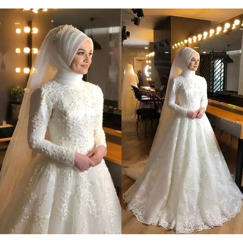 Long Sleeve White Dignified Wedding Dress (Imported)