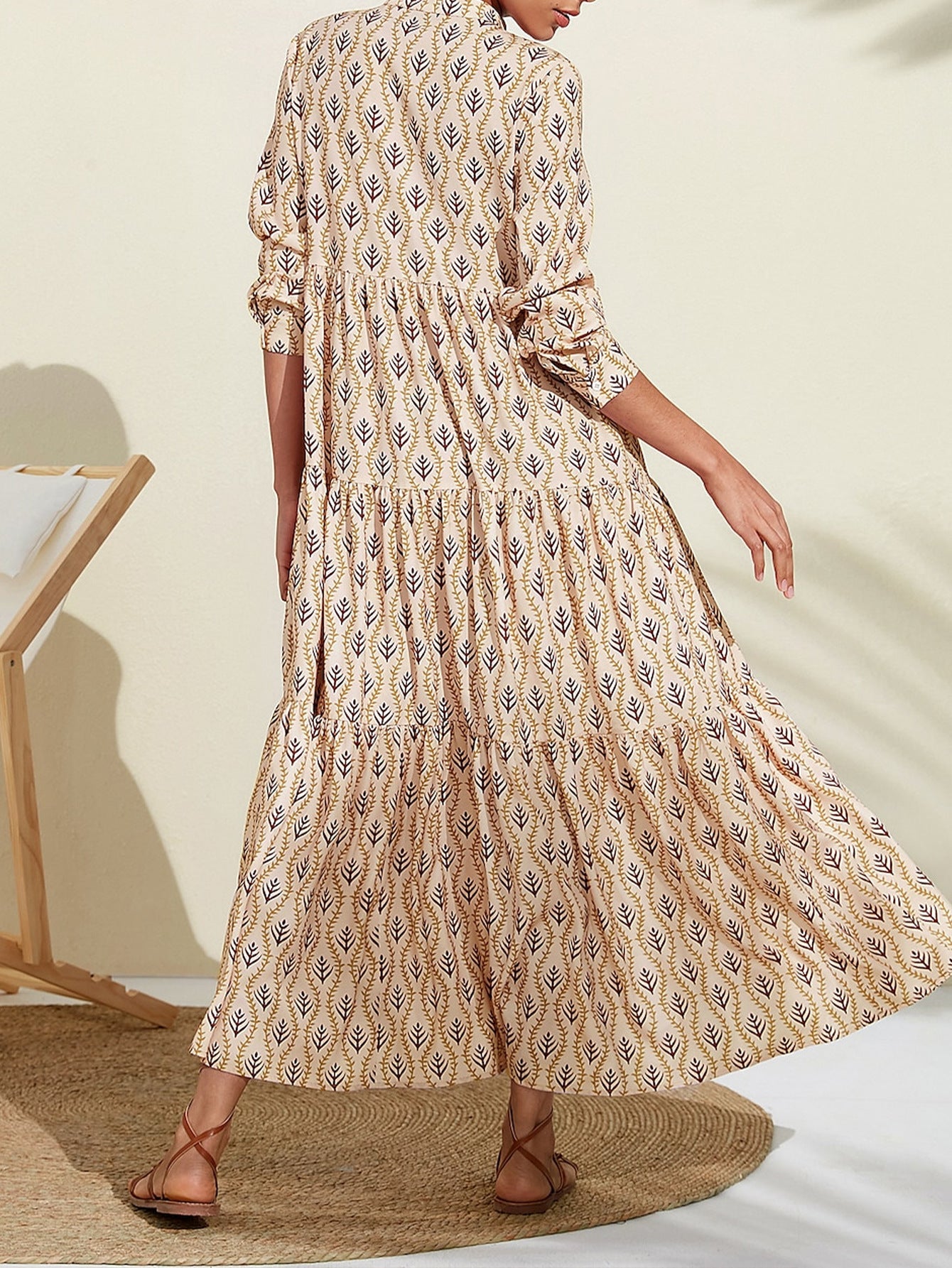 Women's Fashion Personalized Printed Long Sleeve Dress (Imported)