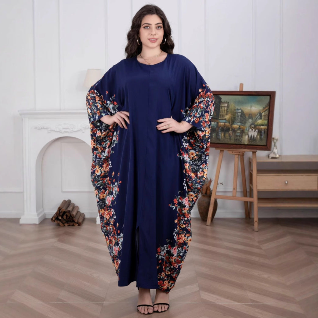 Middle East Muslim Women's Skirt Arab Floral Loose Robe (Imported)